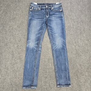 Miss Me Curvy Skinny Jeans Womens 30 Angel Wing Rhinestone Embellished
